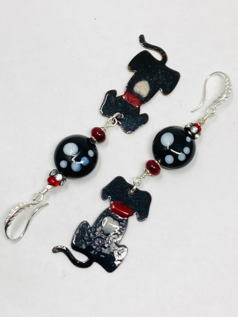 Lampwork and enameled earrings